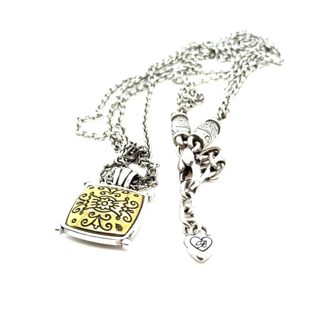 Brighton Multi Strand Two-Tone Square Necklace - Picture 2 of 8